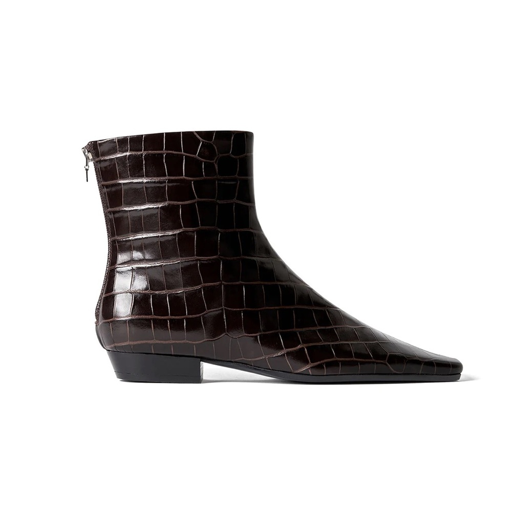 Toteme The Western Boot dark brown croc - 38